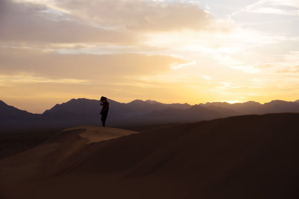 Calm sunset in the desert